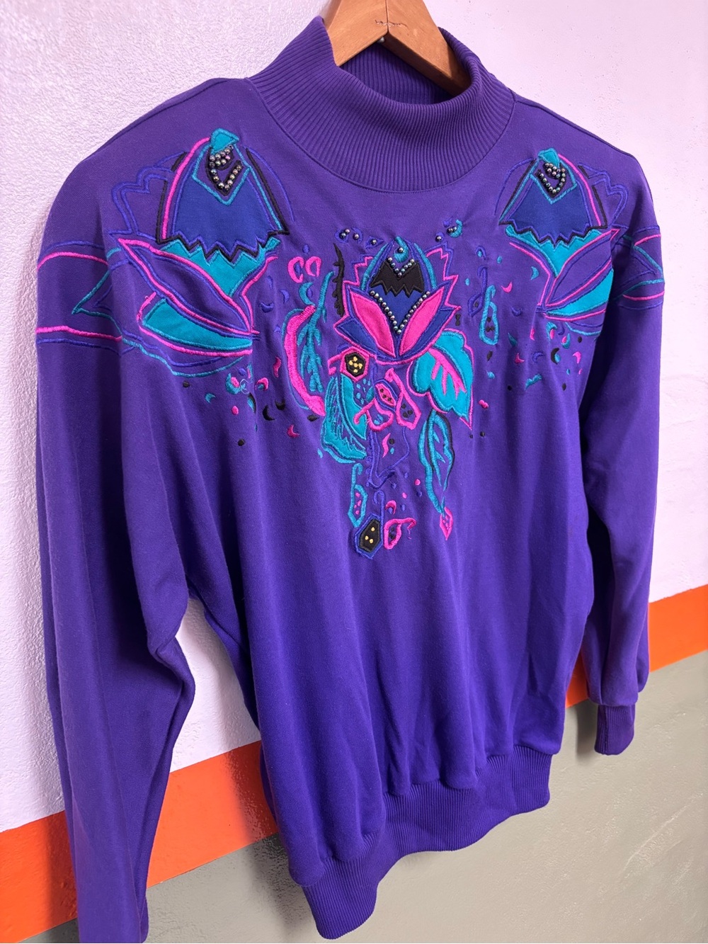 Purple Stephanie Retro 90s Grandma Sweater